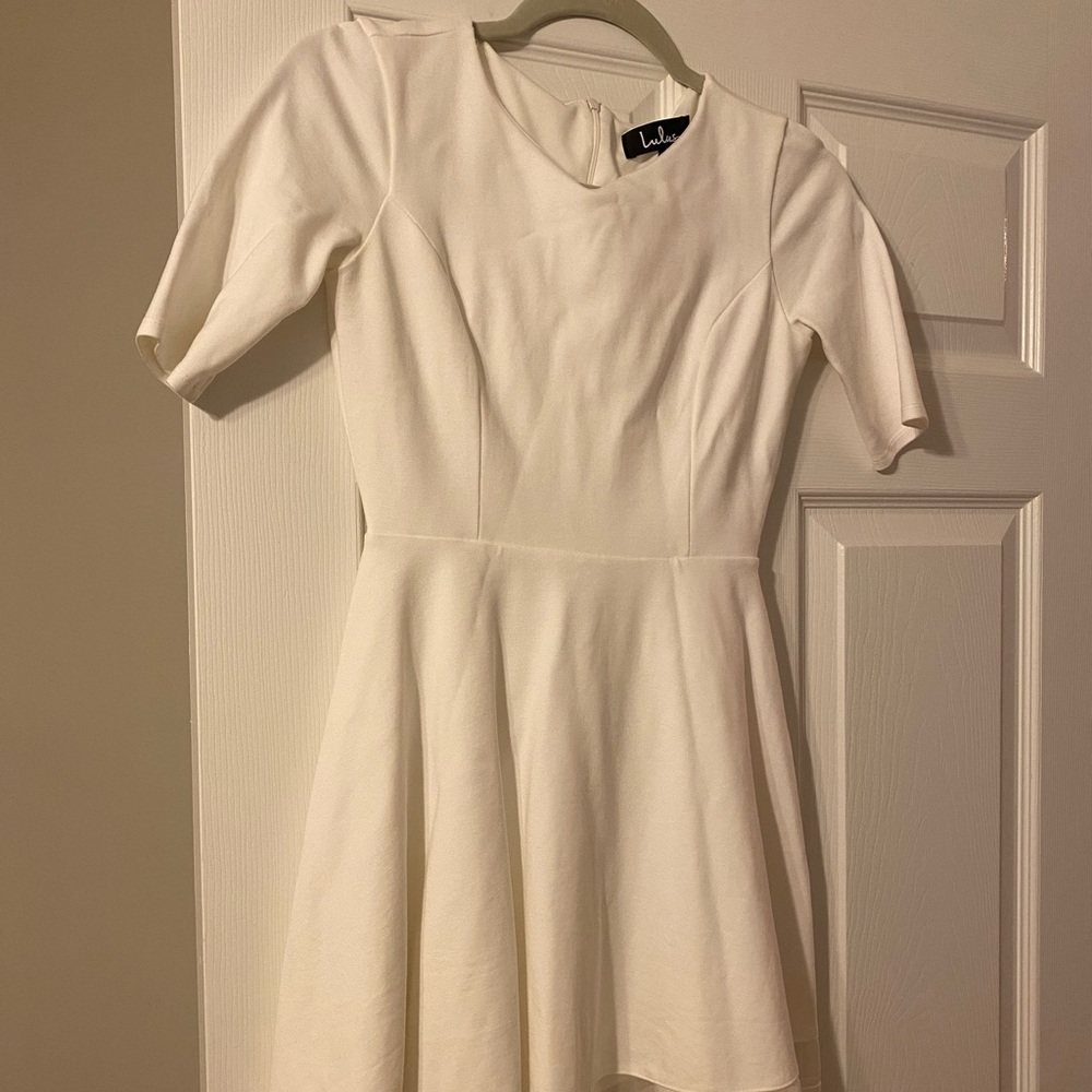 Lulus white dress with sheer on the bottom XS